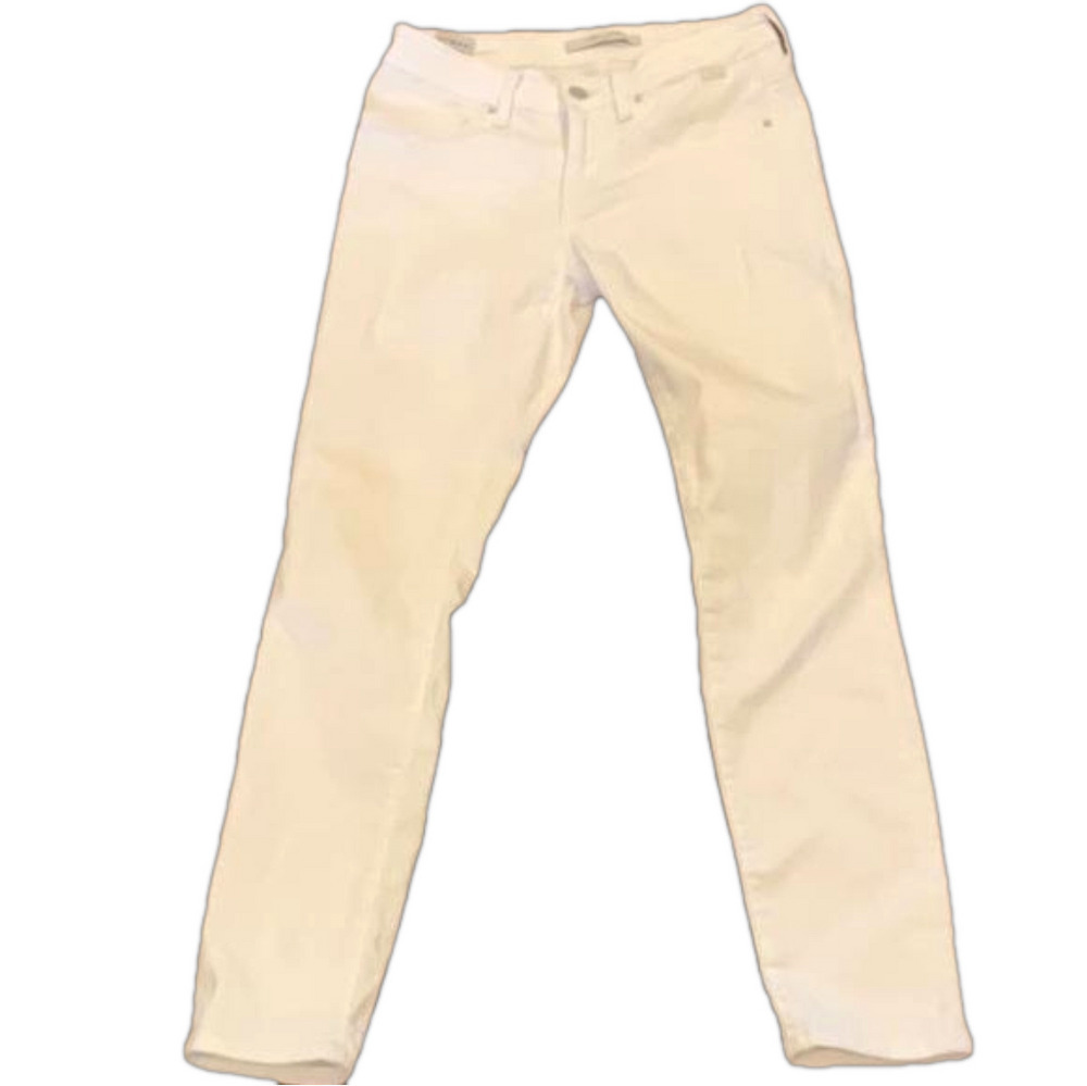 26” waist Mavi Adrianna stretch white ankle mid  rise super skinny jeans.